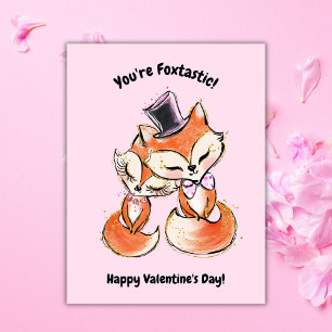 Fox Valentine's Day Photo Holiday Card