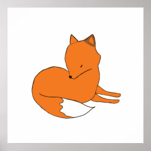 Cute Red Fox Drawing Baby Kids Zazzle Co Uk