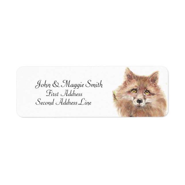 Fox  - Watercolor Animal- Address Label (Front)