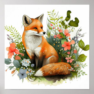 FOX Watercolor Poster