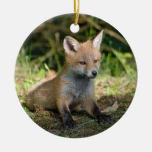 Fox Wildlife Photo Ceramic Tree Decoration