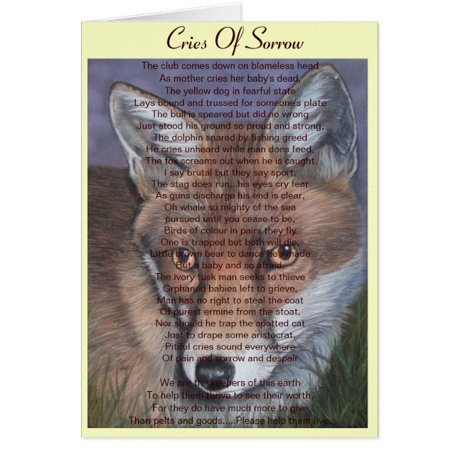 fox wildlife picture stop animal suffering poem (Front)