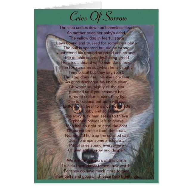 fox wildlife picture stop animal suffering poem (Front)
