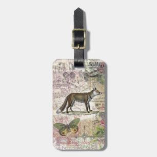 Fox Wildlife Vintage Animal Illustration  Luggage Tag