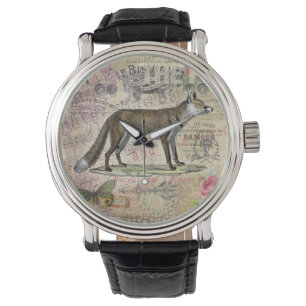 Fox Wildlife Vintage Animal Illustration Watch