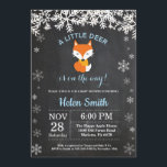 Fox Winter Boy Baby Shower Chalkboard Invitation<br><div class="desc">Fox Winter Boy Baby Shower Invitation. White Snowflake. Boy Baby Shower Invitation. Winter Holiday Baby Shower Invite. Chalkboard Background. Black and White. For further customisation,  please click the "Customise it" button and use our design tool to modify this template.</div>