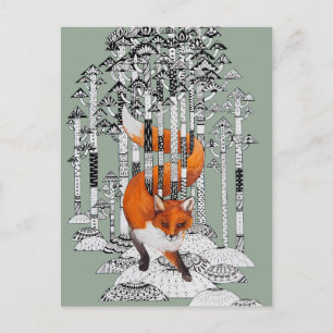 Fox winter postcard