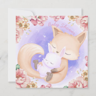 Fox With A Bunny Baby Shower Invitation