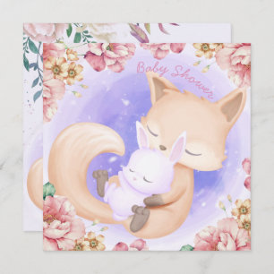 Fox With A Bunny Baby Shower Invitation