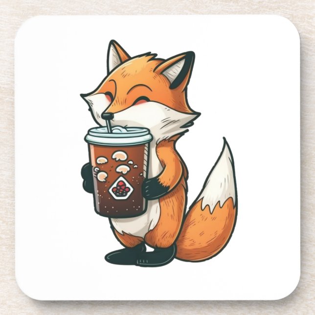 Fox with a cup coaster (Front)