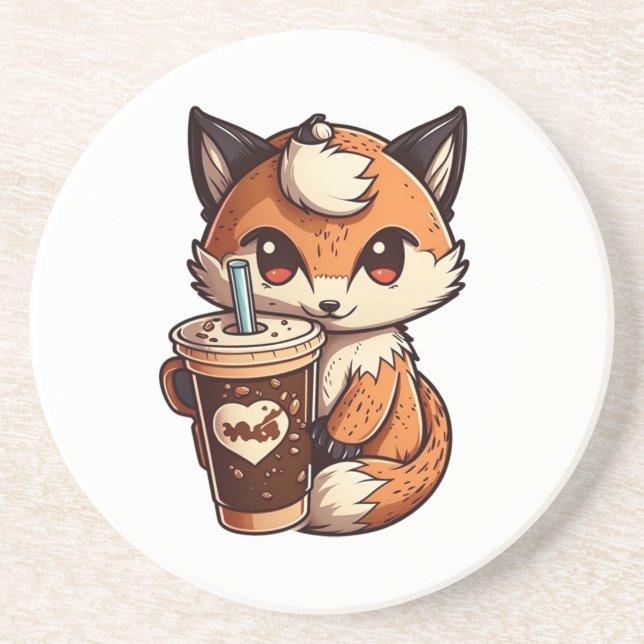 Fox with a cup coaster (Front)