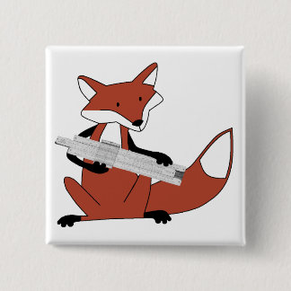 Fox with a Slide Rule 15 Cm Square Badge