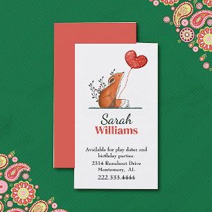 Fox with Balloon Children Calling Card