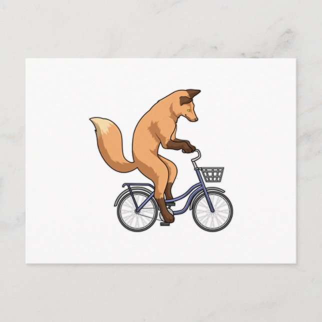 Fox with Bicycle Postcard (Front)