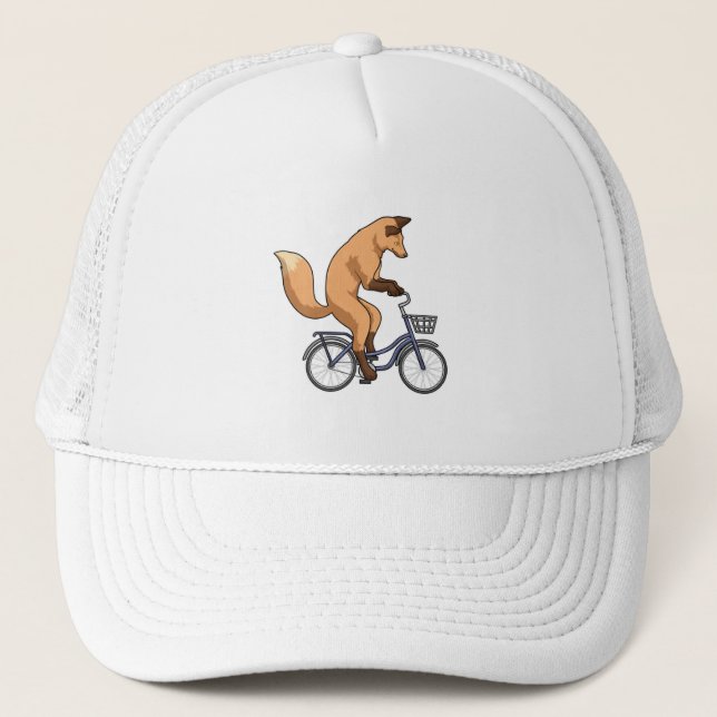 Fox with Bicycle Trucker Hat (Front)