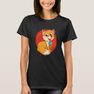 Fox with bubbel tea bubbeltea fox children  2 T-Shirt