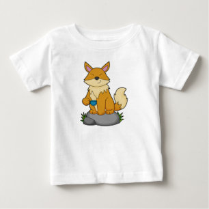 Fox with Coffee cup Baby T-Shirt