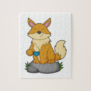 Fox with Coffee cup Jigsaw Puzzle