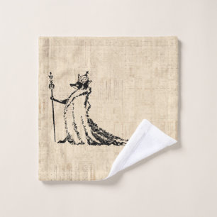 Fox with Crown Antique Illustration Vintage Art Wash Cloth