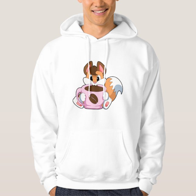 Fox with Cup of Coffee Hoodie (Front)