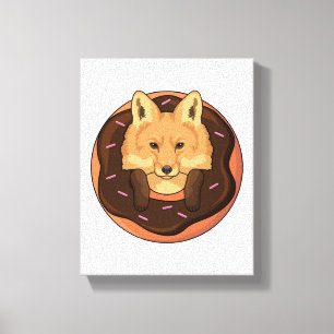 Fox with Donut Canvas Print