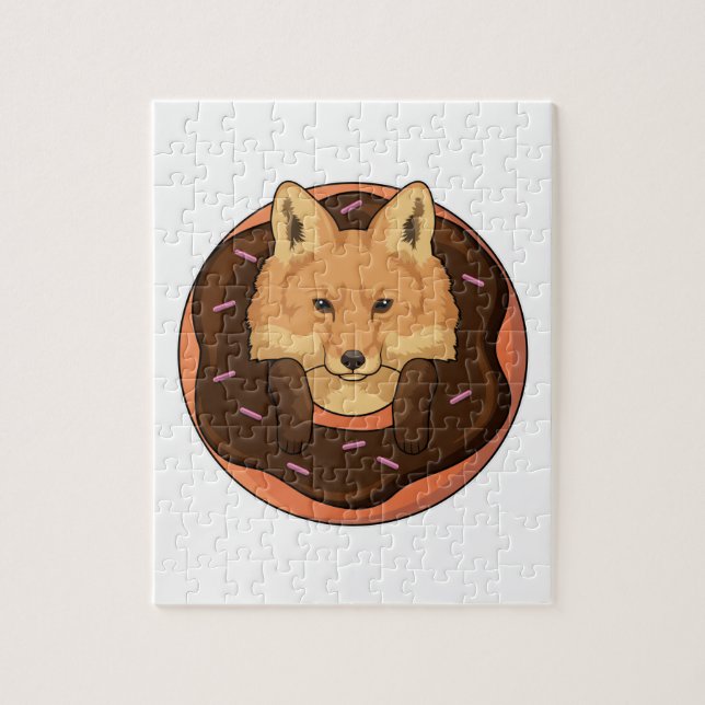 Fox with Doughnut Jigsaw Puzzle (Vertical)