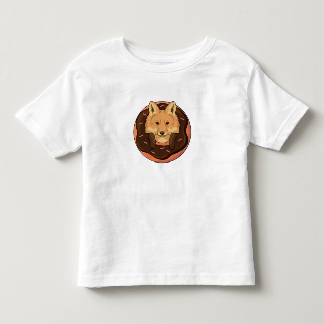 Fox with Doughnut Toddler T-Shirt (Front)