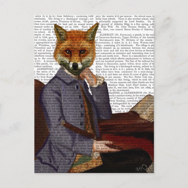 Fox With Flute 2 Postcard (Front)