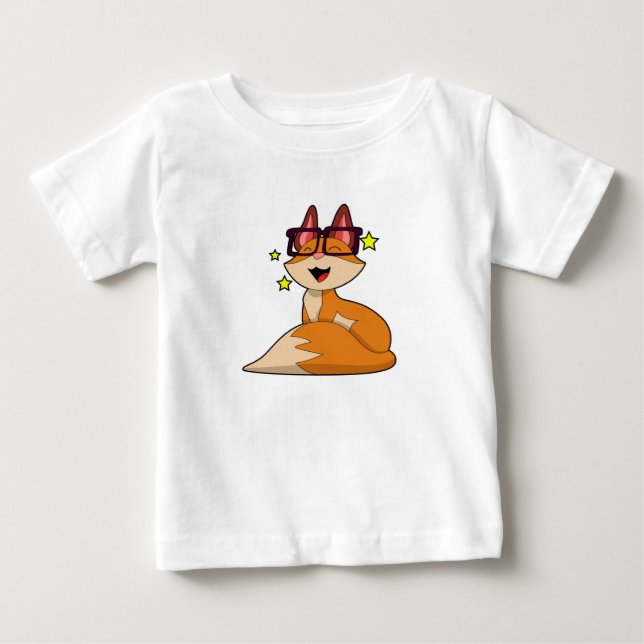 Fox with Glasses Baby T-Shirt (Front)