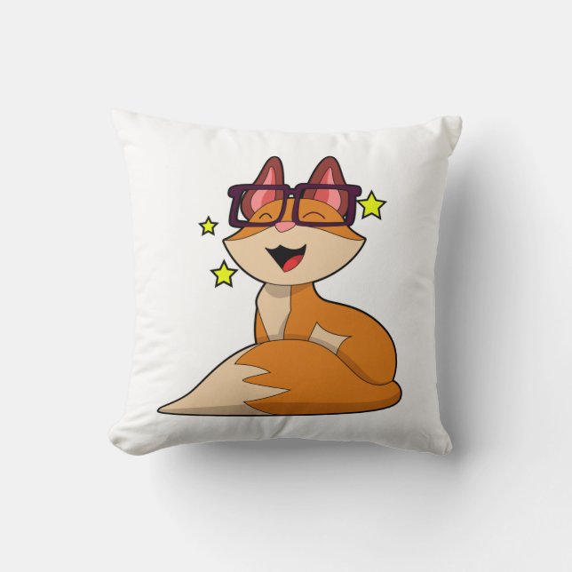 Fox with Glasses Cushion (Front)