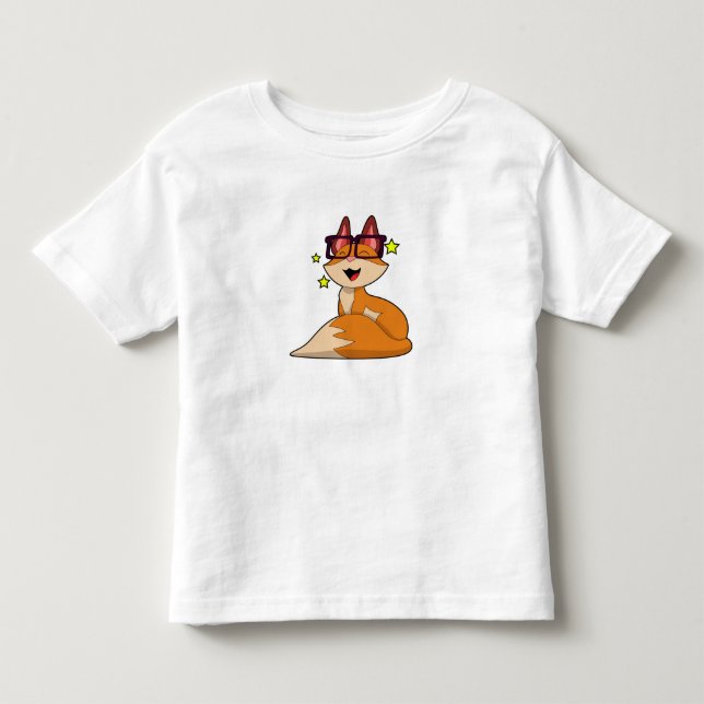 Fox with Glasses Toddler T-Shirt (Front)