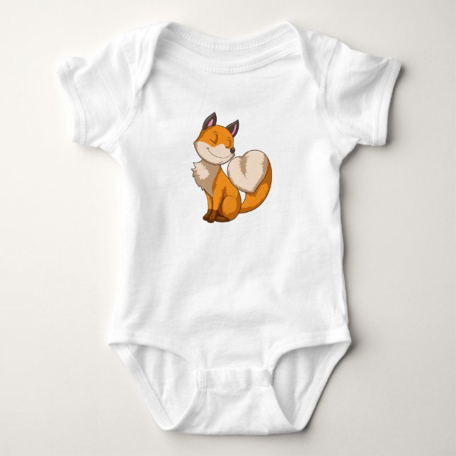 Fox with Heart Baby Bodysuit (Front)