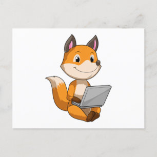 Fox with Laptop Postcard