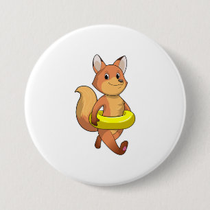 Fox with Lifebuoy 7.5 Cm Round Badge
