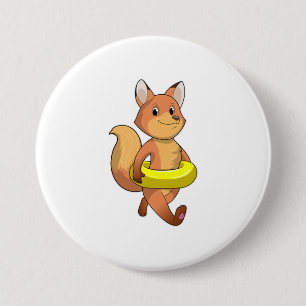Fox with Lifebuoy 7.5 Cm Round Badge
