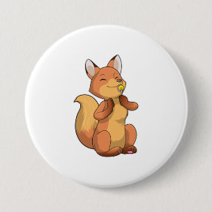 Fox with Lollipop 7.5 Cm Round Badge