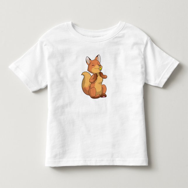 Fox with Lollipop Toddler T-Shirt (Front)