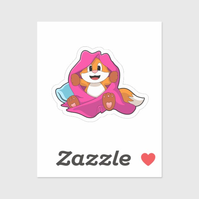 Fox with Pillow and Blanket (Sheet)