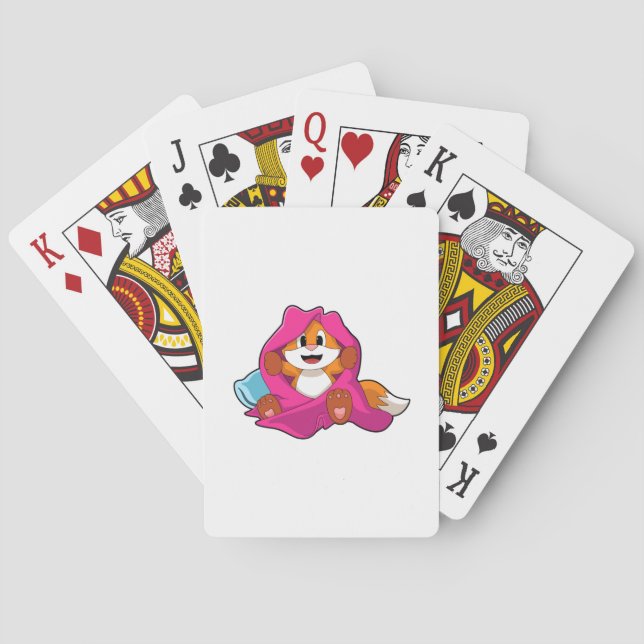 Fox with Pillow and Blanket Playing Cards (Back)