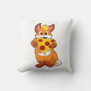 Fox with Pizza Cushion