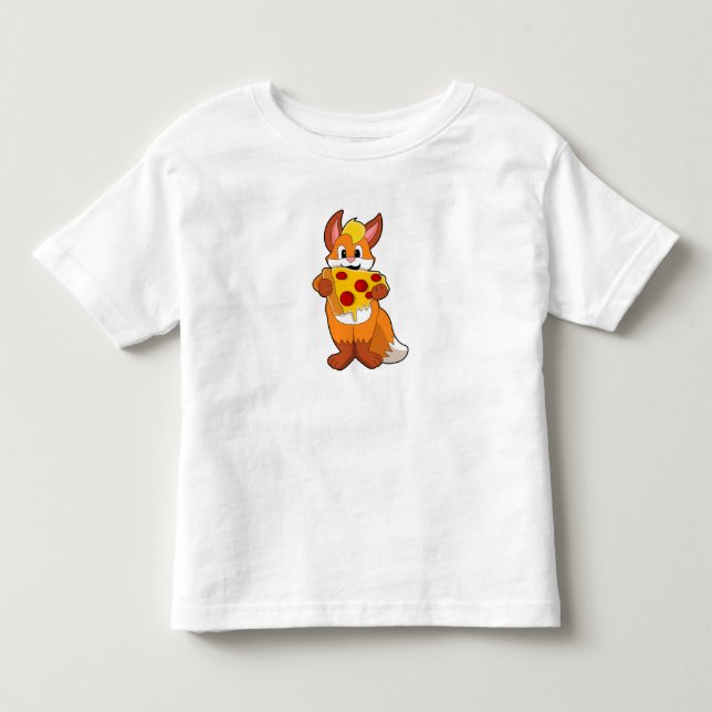 Fox with Pizza Toddler T-Shirt (Front)