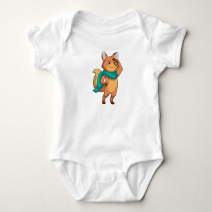 Fox with Scarf Baby Bodysuit