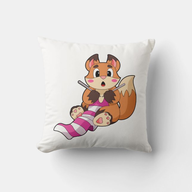 Fox with Scarf Cushion (Front)