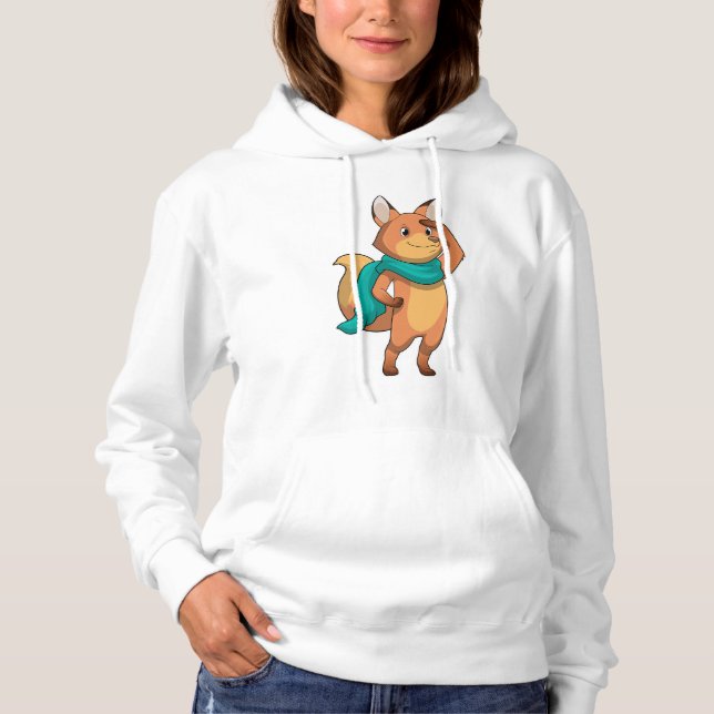 Fox with Scarf Hoodie (Front)