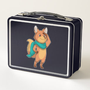 Fox with Scarf Metal Lunch Box