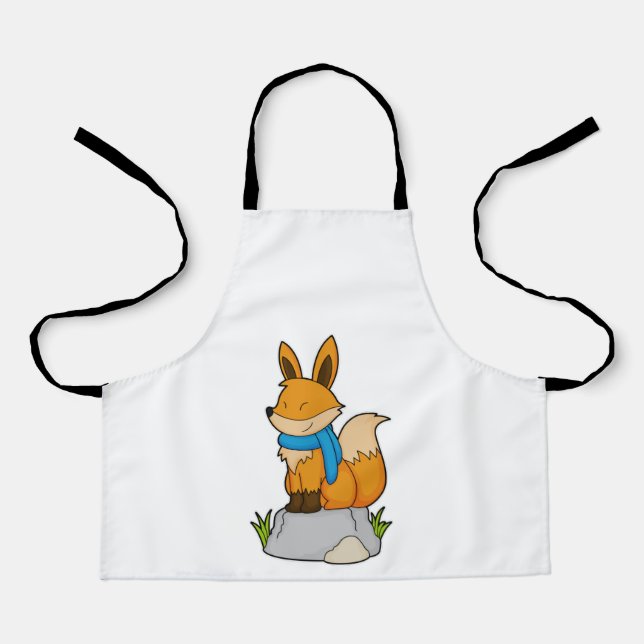 Fox with Scarf on Rock Apron (Front)