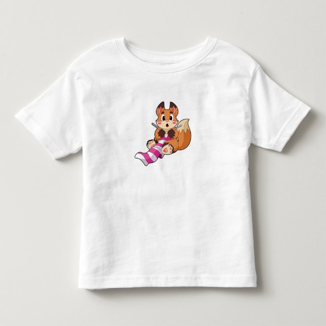 Fox with Scarf Toddler T-Shirt (Front)