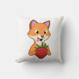 Fox with Strawberry Cushion