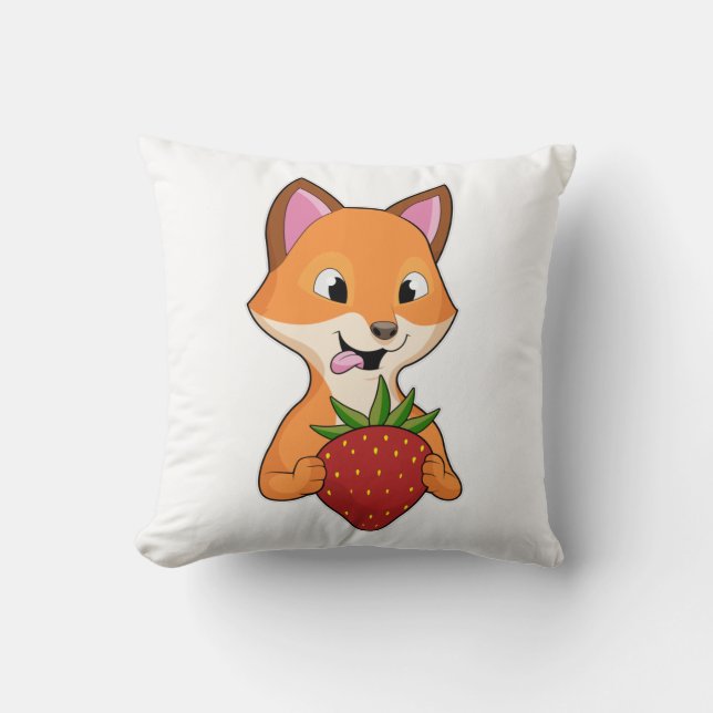 Fox with Strawberry Cushion (Front)