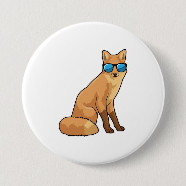 Fox with Sunglasses 7.5 Cm Round Badge (Front)